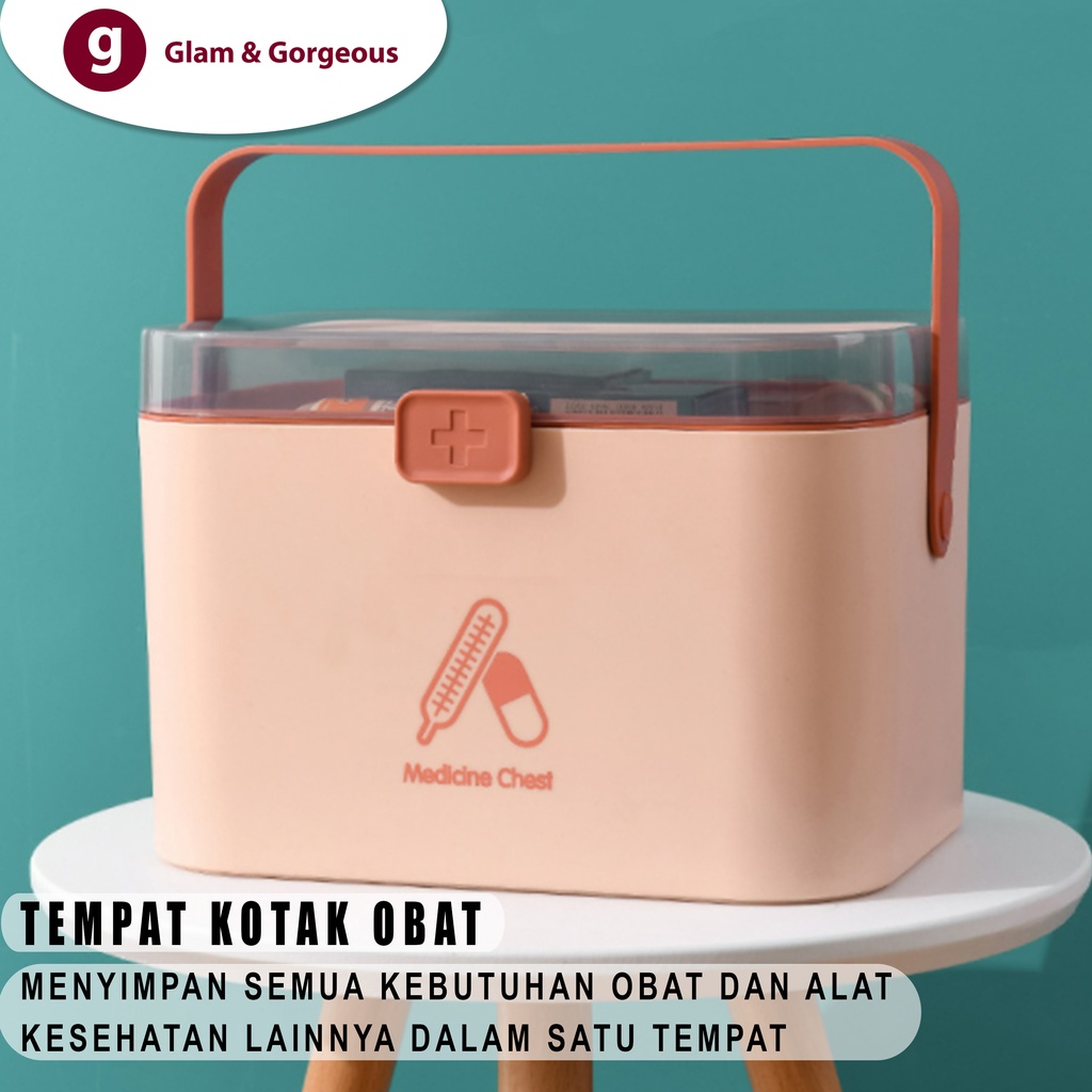 Kotak Obat Tempat Penyimpanan P3K First Aid Medicine Box Organizer - KO002