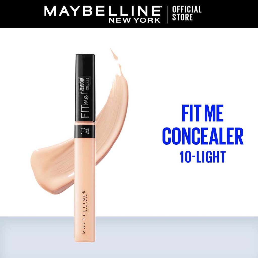 Maybelline Fit Me! Liquid Concealer MakeUp - 10 Light (Dengan Coverage Tinggi & Hasil Natural)