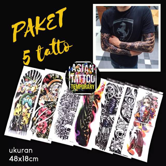 PAKET PEMBELIAN  Tatto temporary Tato temporer /TATTOO TEMPORER full tangan