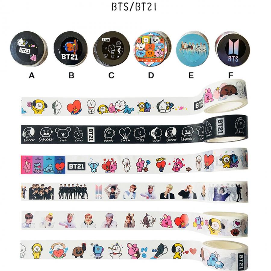 Stiker Kertasselotip Washi Gambar Kartun KPOP BTS Twice Untuk Scrapbook