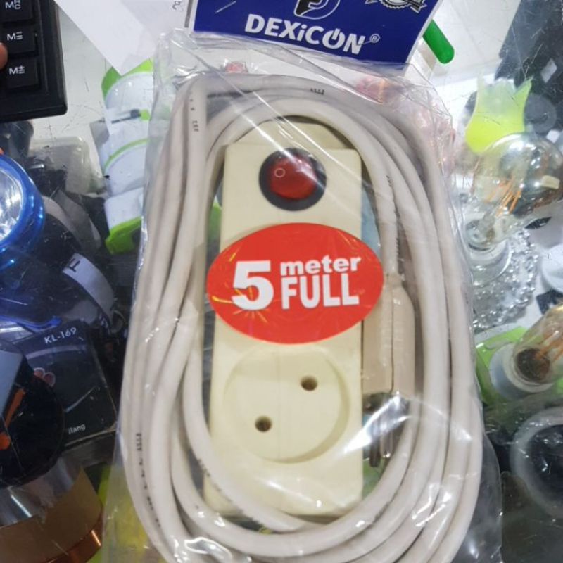 stop kontak dexicon 2 lubang plus saklar 5m