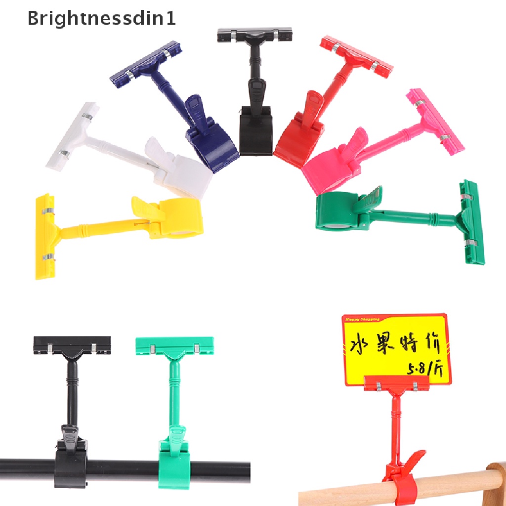 (Brightnessdin1) Klip Holder Label Harga Untuk Supermarket