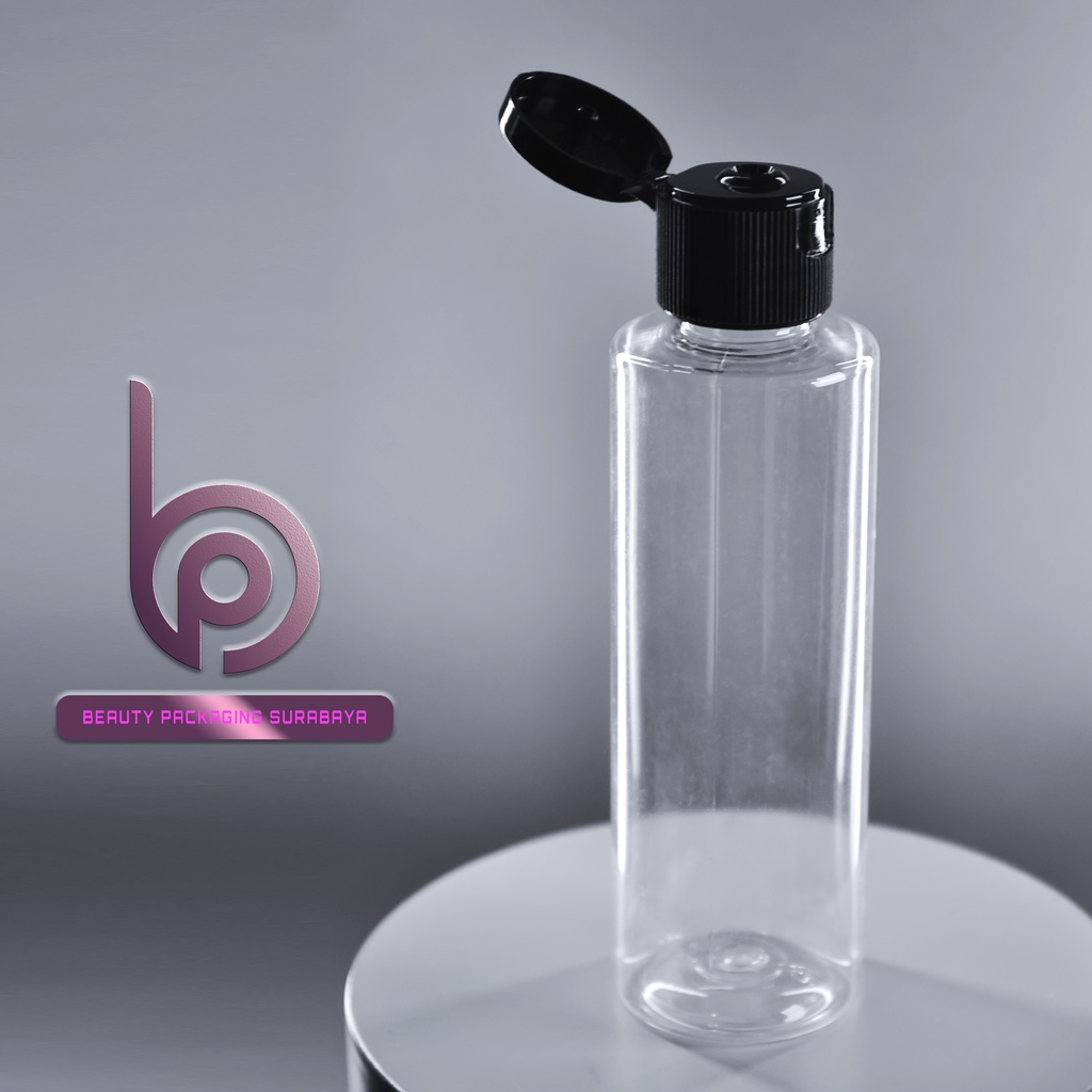 Botol Plastik PET 60ml RF Bening Tutup Fliptop