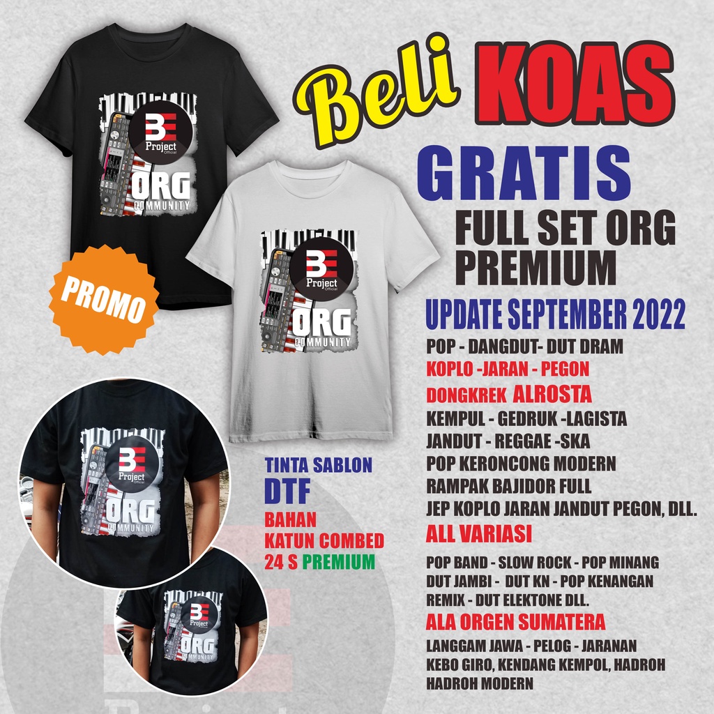 Kaos BE PROJECT Bonus SET Premium ORG 2021/2022/2023