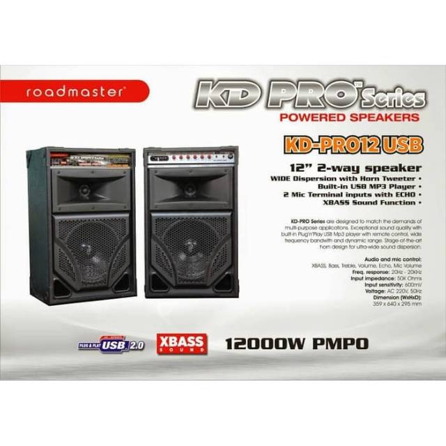 Speaker aktif ROADMASTER KD PRO12 USB BLUETOOTH ORIGINAL