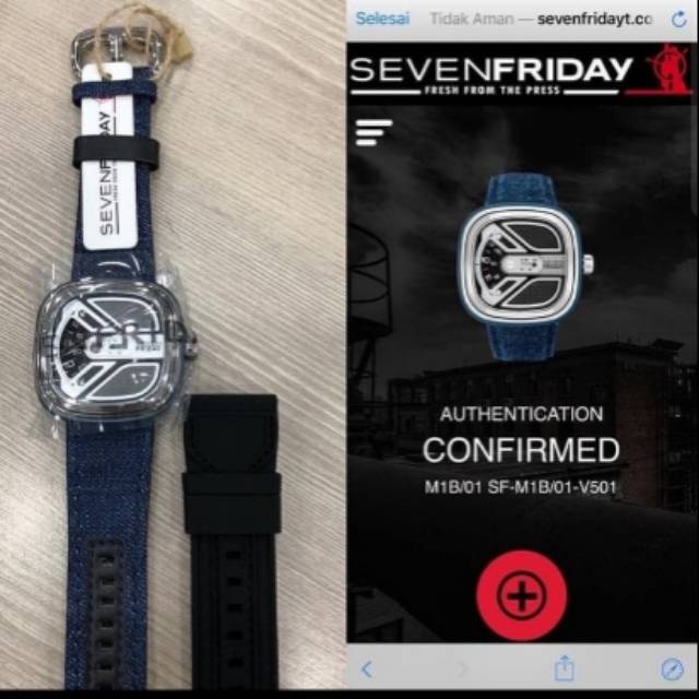 SEVENFRIDAY M1B/01 M-Series Essence Automatic Blue Denim Strap