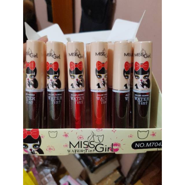 6pcs 90rb Liptint miss girl water tint