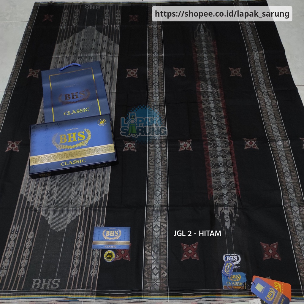Sarung BHS Classic JGL JGM JGD JGE Jacquard Gunung Legendaris 02 Hitam