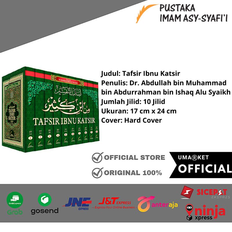 Tafsir Ibnu Katsir Lengkap Jilid 1 - 10 Juz 1 sampai Juz 30 Kitab Arab Terjemah 1 Set Pustaka Imam S