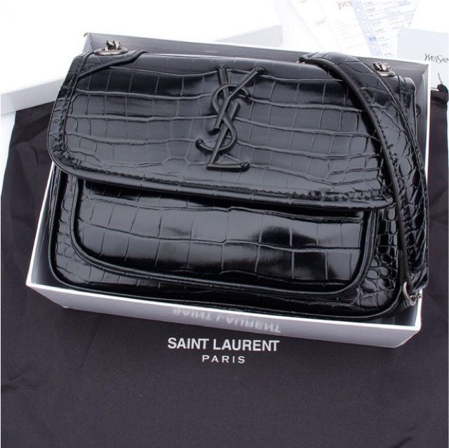 Tas Fashion YSL Niki Chain Croco Small Bag A9081