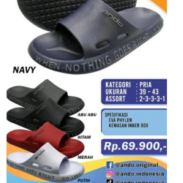 (BEST SELLER) SANDAL ANDO AGUERO/ANDO SLOP PRIA TERLARIS