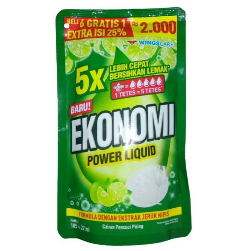 Ekonomi Power Liquid Sabun Cuci Piring 105+27ml