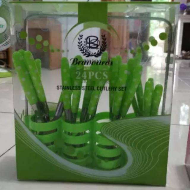Sendok Set polkadot stainless 24 pcs
