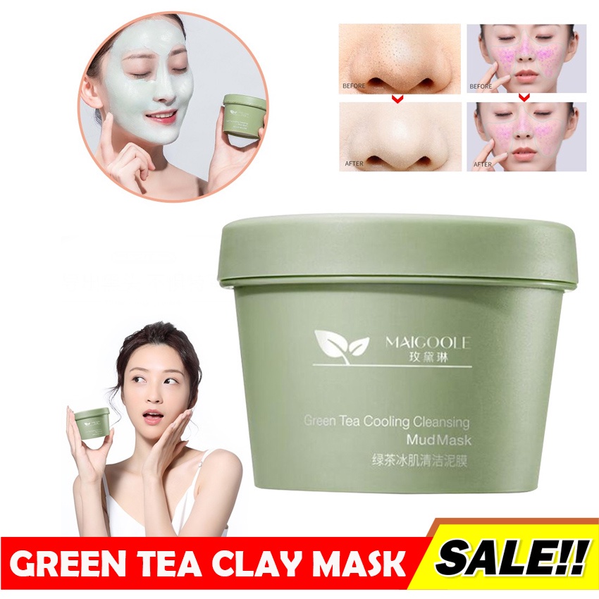 DBI - MAIGOOLE GREEN TEA COOLING CLEANSING MUD MASK /CLAY MASK MASKER WAJAH KOMEDO ( BAYAR DI TEMPAT )