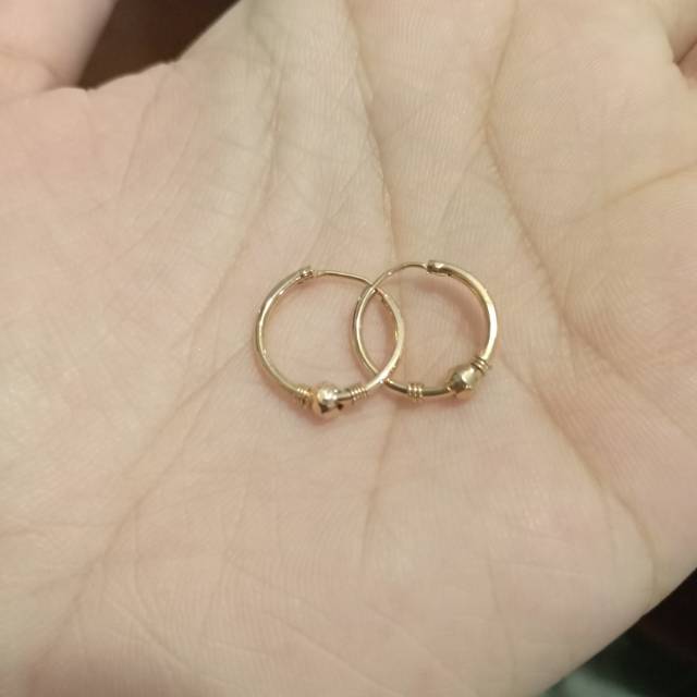 ANTING BULAT EMAS MUDA ASLI 1/2 gram