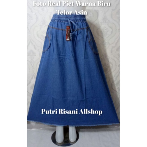 Rok Panjang Wanita Model A Bahan Soft Jeans (BB ± 40-65 kg / All Size Dewasa)-8
