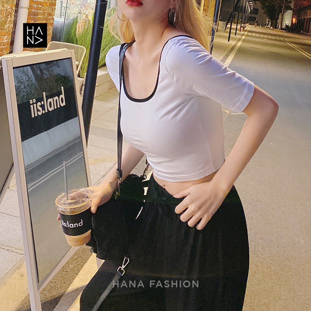 HanaFashion JKT - Kyla Crop Top Kaos Wanita  Murah - CT035