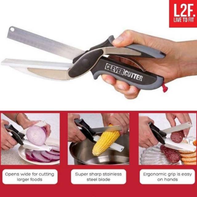

Clever cutter gunting pisau serbaguna gunting sayur