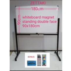 

Papan Tulis Whiteboard Standing Magnet Double Face ZETTAKI 90x180cm