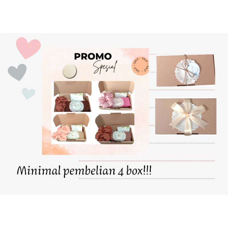 minimal pembelian 4 box hampers cewek pernikahan kado souvernir paket murah gift hijab