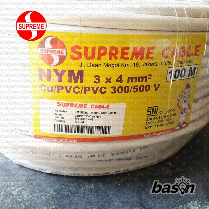 Supreme NYM 3x4mm @ 100 Meter - Kabel Listrik