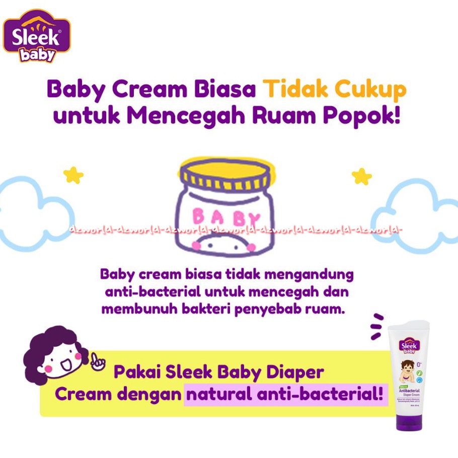 Sleek Baby Antibacterial 80ml Efektif Mencegah Dan Mengatasi Iritasi Di Daerah Popok Sleekbaby Anti Bacterial 80 ml Iritasi Popok