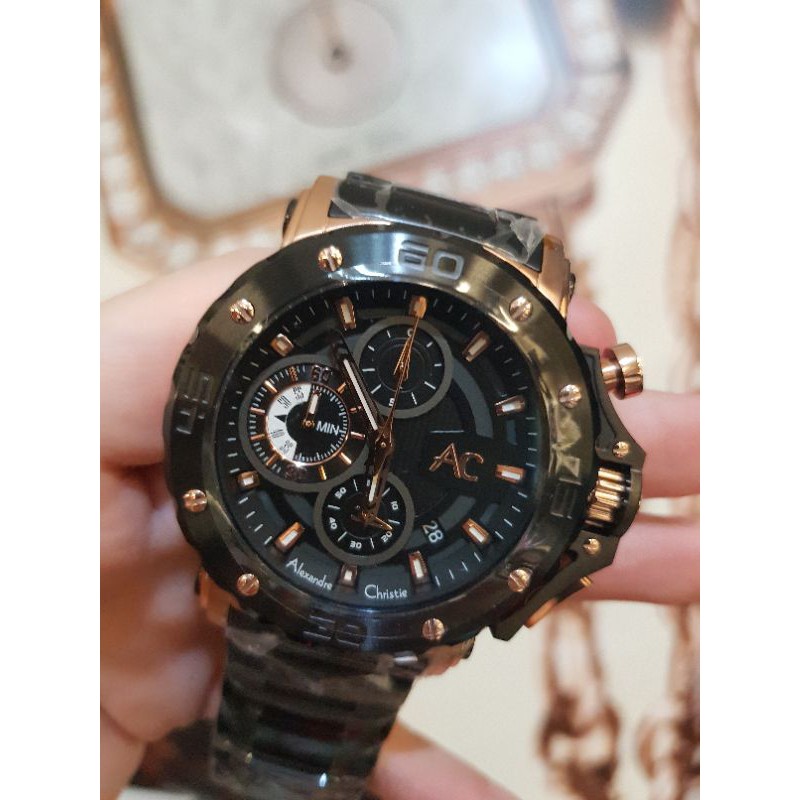 Alexandre Christie 9205 MC / AC 9205MC rose gold hitam