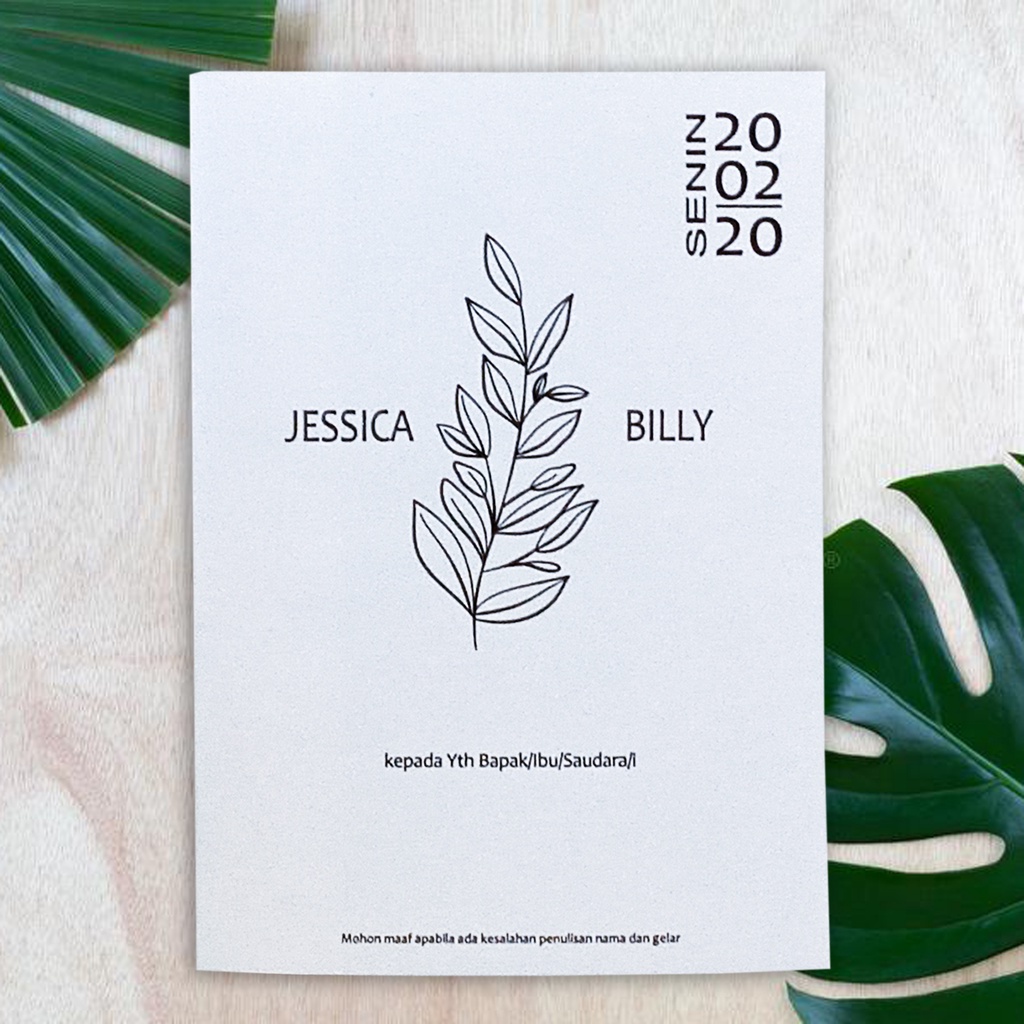 Undangan Pernikahan Rustic Unik Murah & Elegan Hitam Putih Simpel