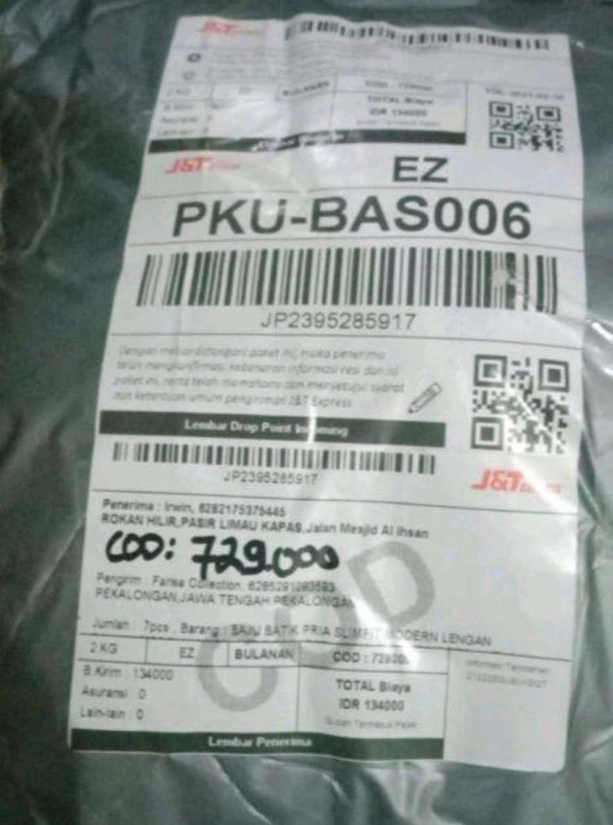 Baju Batik Pria Lengan Panjang Modern Limited Edition Batik Cowok Modern Premium Solo Aluna Gba 096