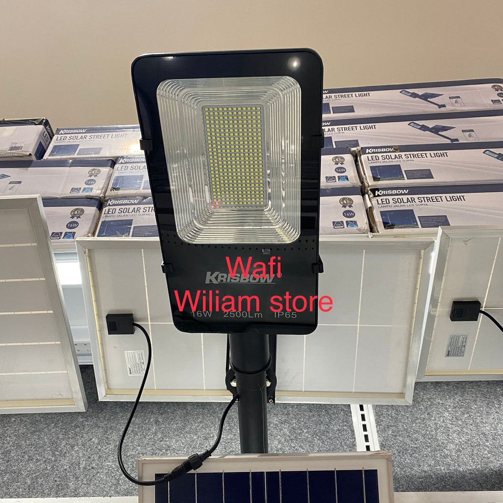 Krisbow Lampu Jalan PJU Solar Cell Tenaga Surya 16w 2500lm