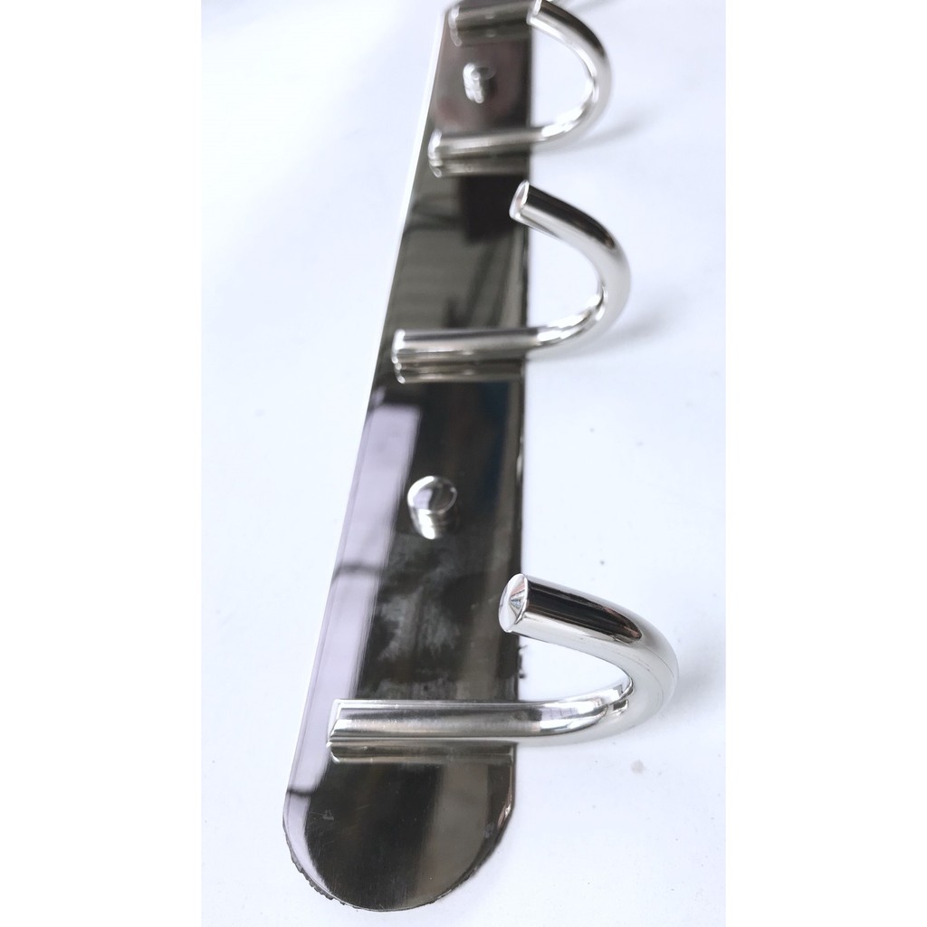 Kapstok Minimalis Stainless 4 Kait 1237- Gantungan Baju Rak Cantelan Hook Hanger hooks 4kait Sanitary177 /D13