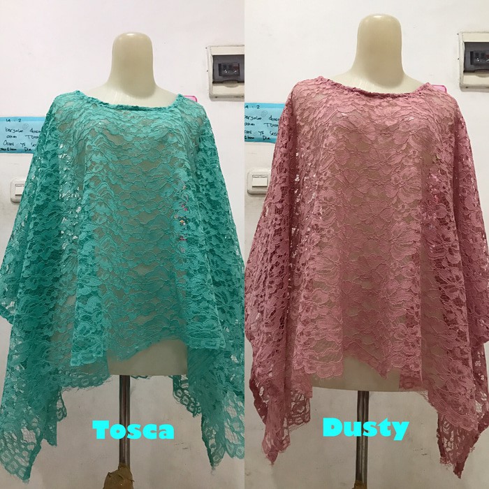 Seragam Brukat Brokat Cape Batwing Jumbo Murah Wanita