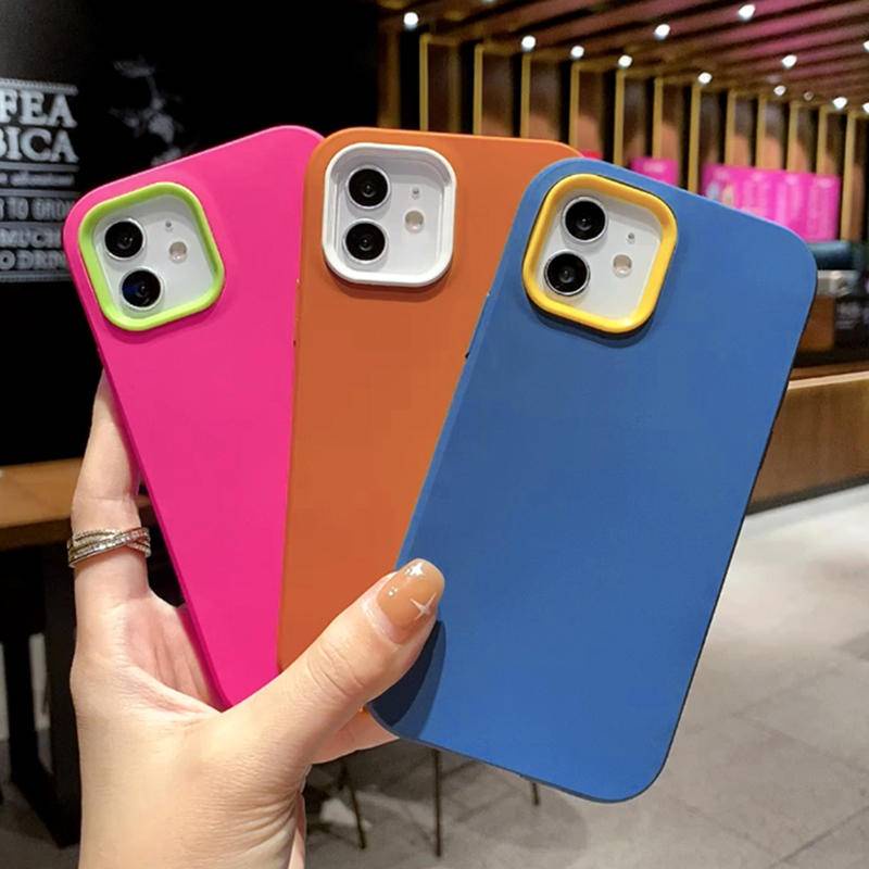 Soft Case Bumper Belakang Bahan Silikon Cair Shockproof Warna Permen Untuk Iphone 13 12 11 Pro Max X Xs Max