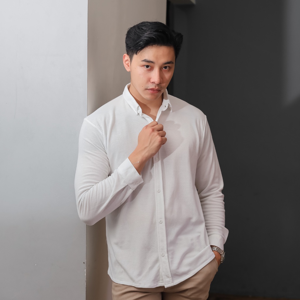 Kemeja Panjang Kemeja Polos Kemeja Slimfit Kemeja Formal Besic Kemeja Kantor Lengan Panjang Coral