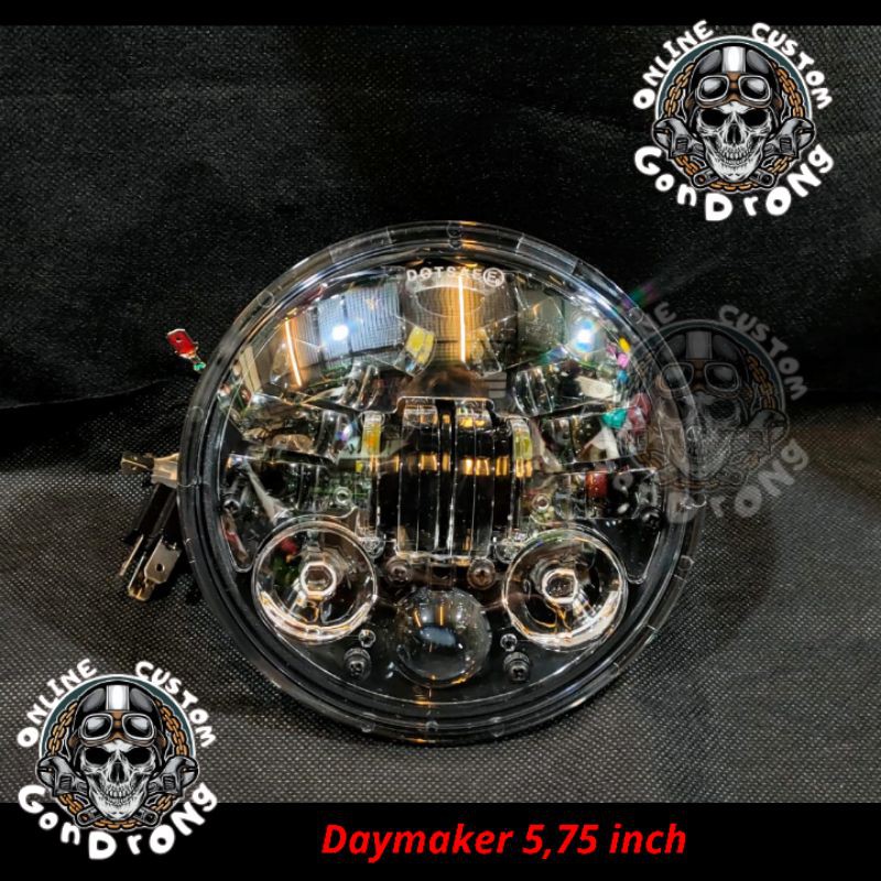 Lampu Daymaker 5,75 inch Daymaker 16 LED DOT SAE Dus Hitam