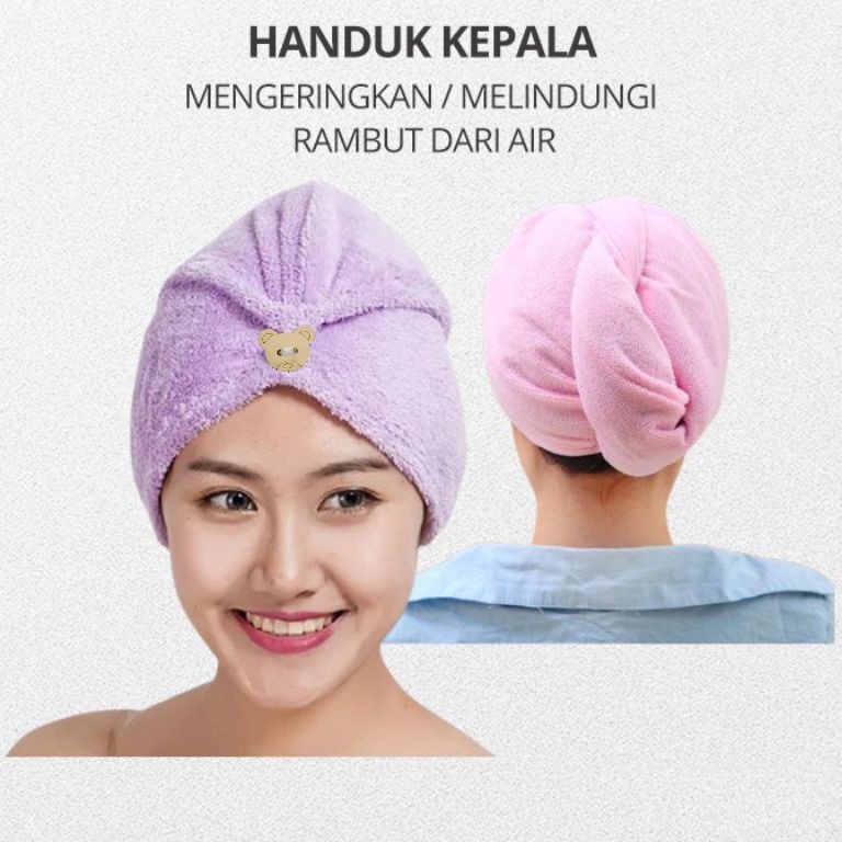 Handuk Keramas Cepat Kering - Handuk Kepala Bentuk Turban Microfiber - Magic Towel