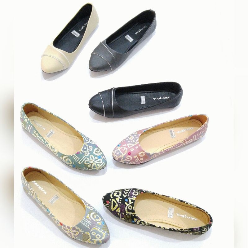 Borneo Sepatu Wanita Flat Flatshoes  BE05 dan BB18 Bahan Kanvas dan Sintetis by Xavyera