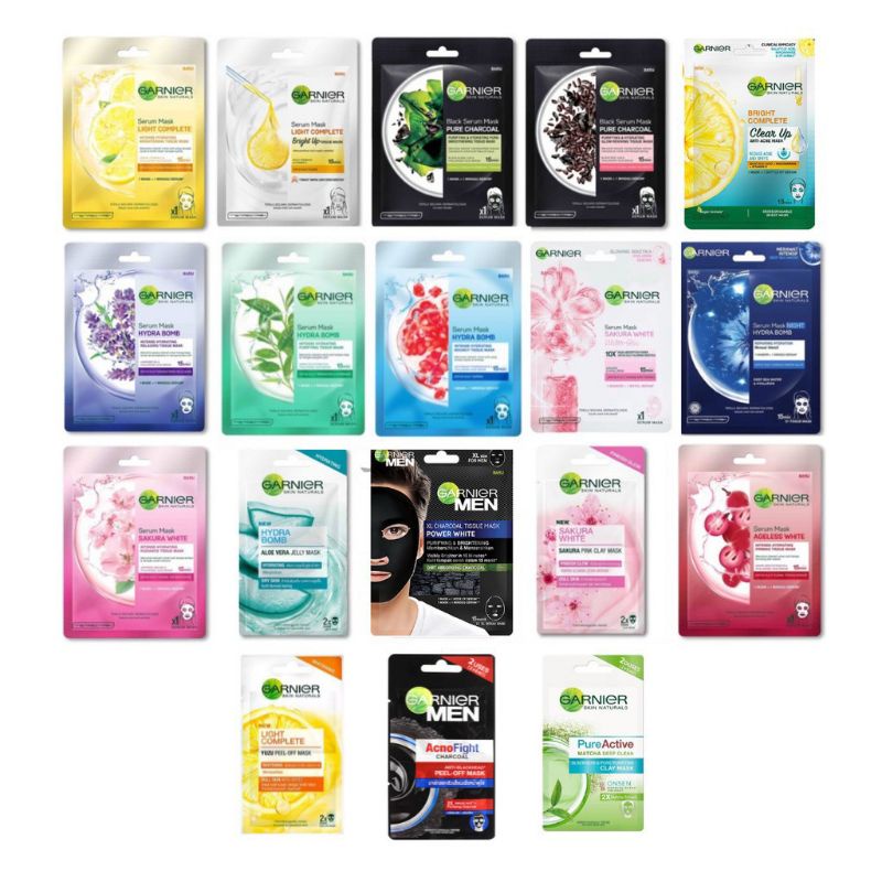 ❤️Gift.A❤️ Garnier Serum Mask Sheet Tissue Mask | Clay Mask | Peel-Off Mask