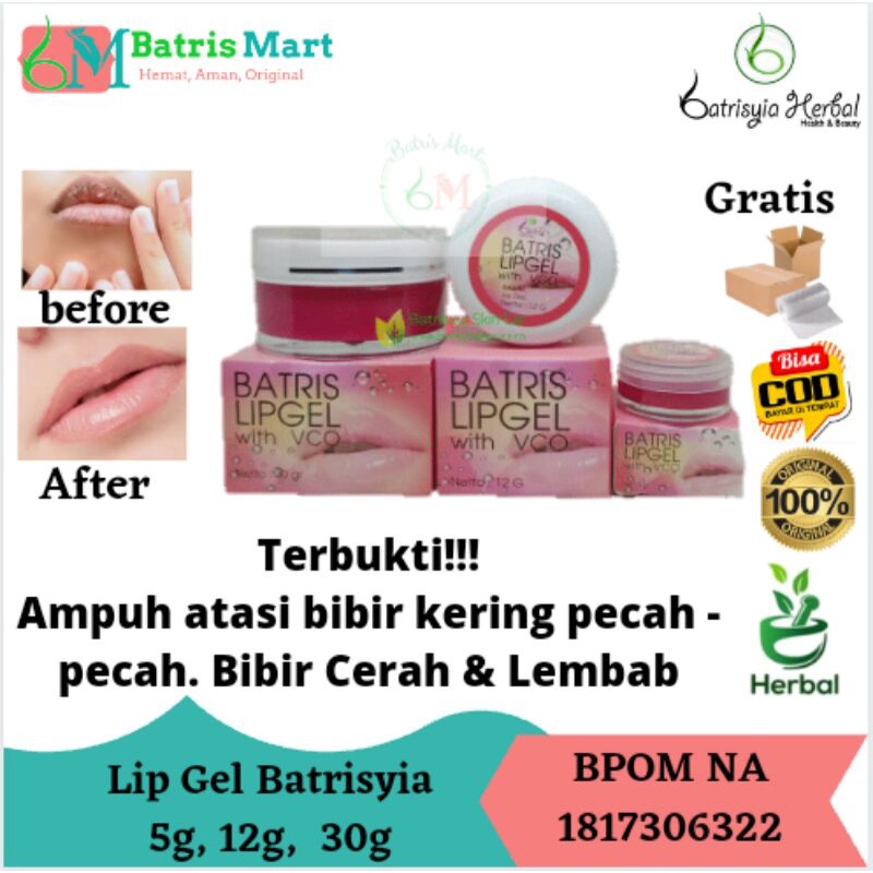 Batrisyia LIPGEL lip balm gloss treatment pemulas bibir pelembab lipcare batrisya herbal