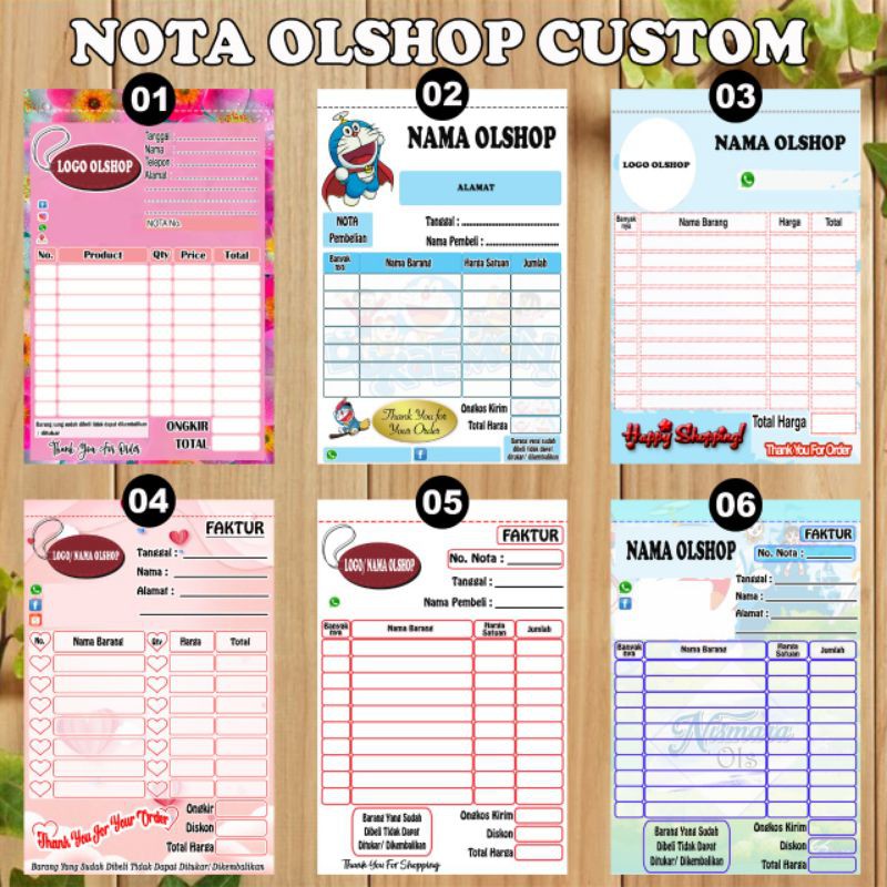 

Nota Pembelian Free Design (minimal order 2 pack)
