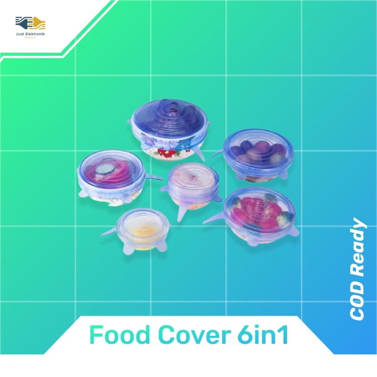 Food Cover 6 in 1 Silikon Penutup Mangkuk Mangkok Buah Makanan