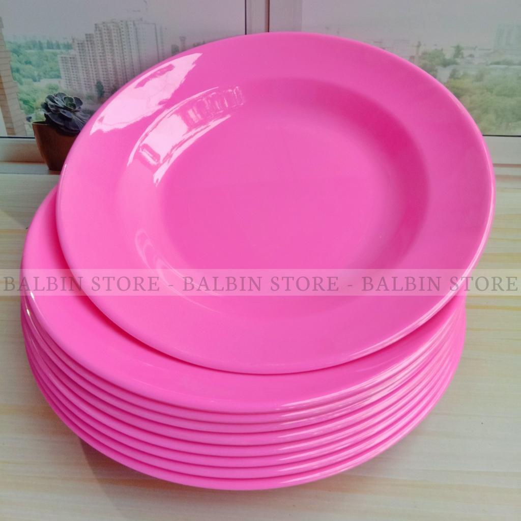 6.PCS PIRING MELAMIN 9&quot; DIAMETER 23.CM | PINK KUALITAS FOOD GRADE