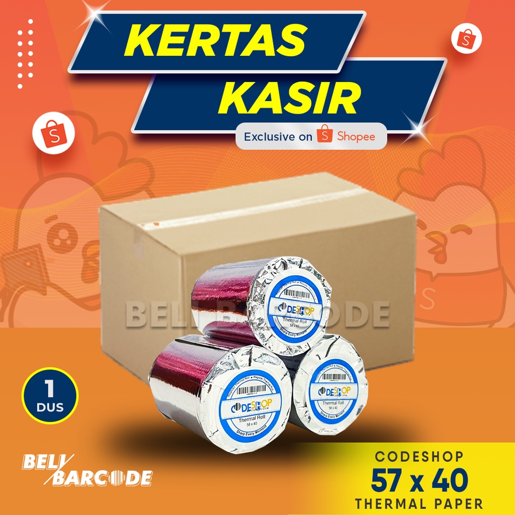 Kertas Thermal Codeshop 57 x 40 Isi 100 Roll