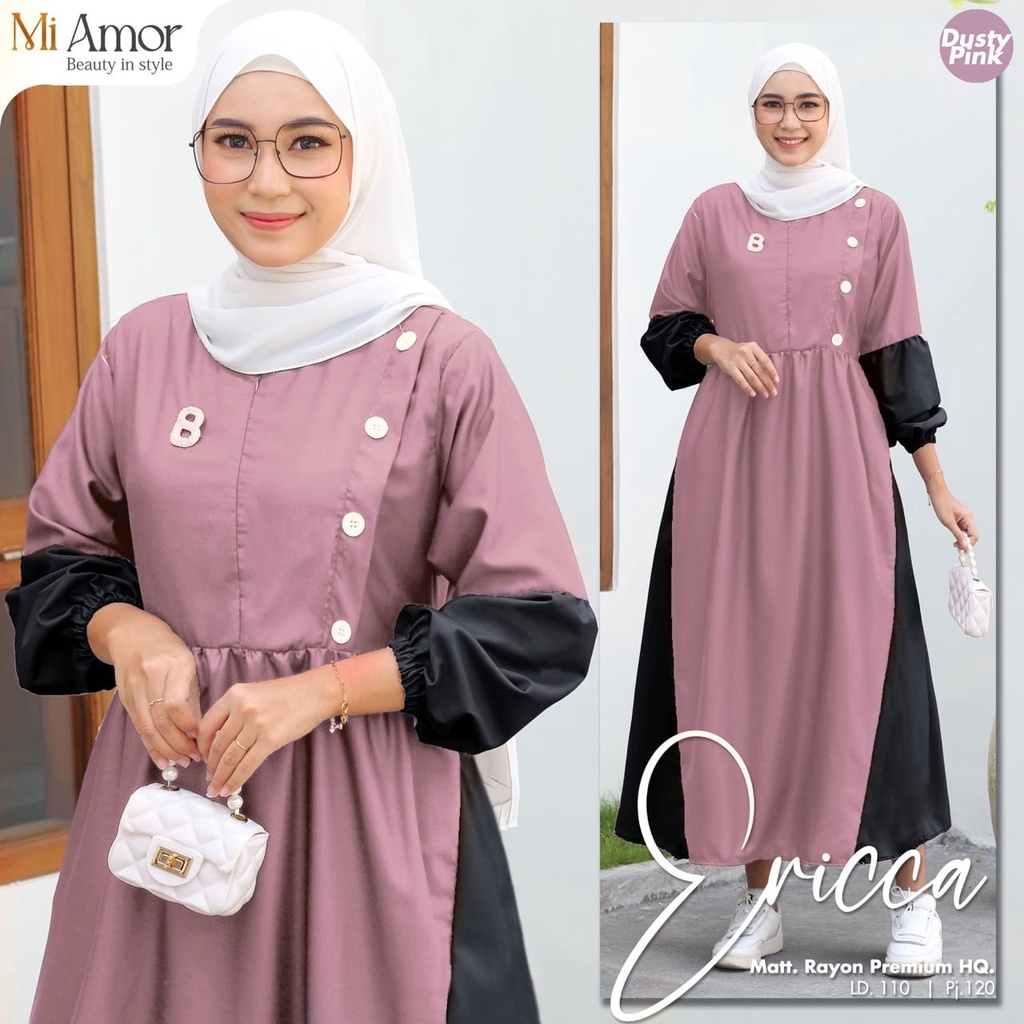 MIDI DRESS ERICCA GAMIS REMAJA DEWASA TERBARU 2022 BAHAN RAYON