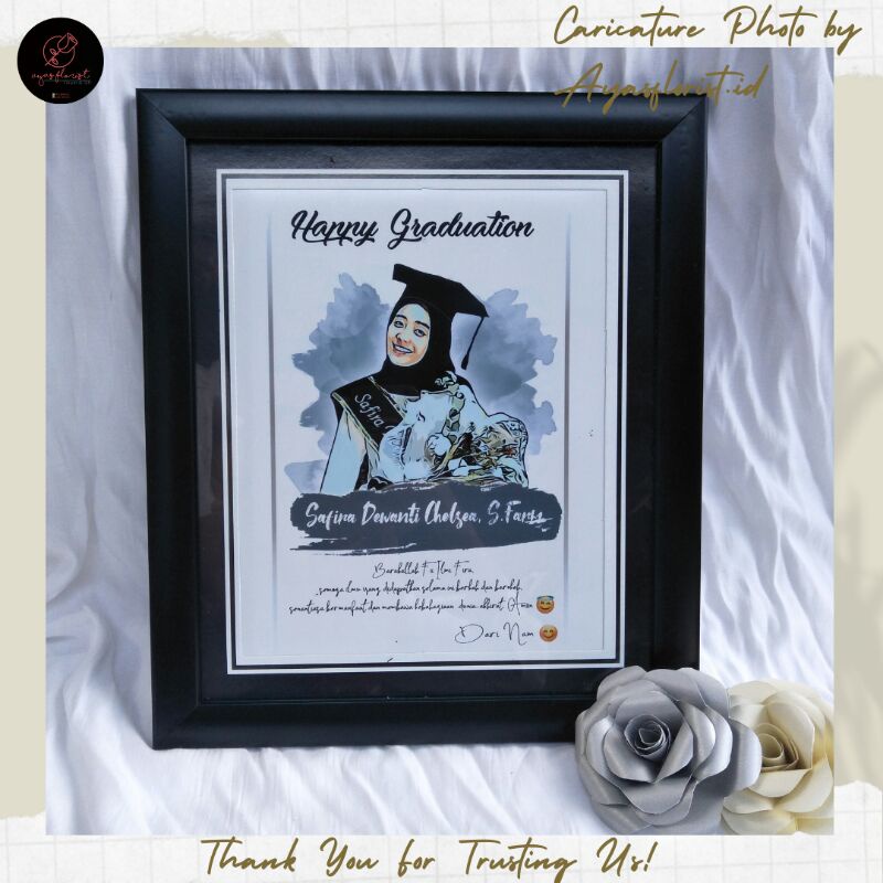 FRAME FOTO (Desain + Cetak + Frame) WISUDA/l ULANG TAHUN/ ANNIVERSARY dll