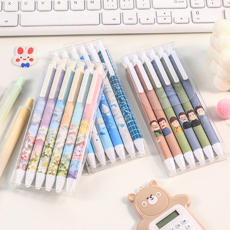 PENA 108 | PENA CAIR MEKANIK 1 SET 6 PENA | PENA MURAH | PULPEN UNIK | BOLPEN MOTIF-5