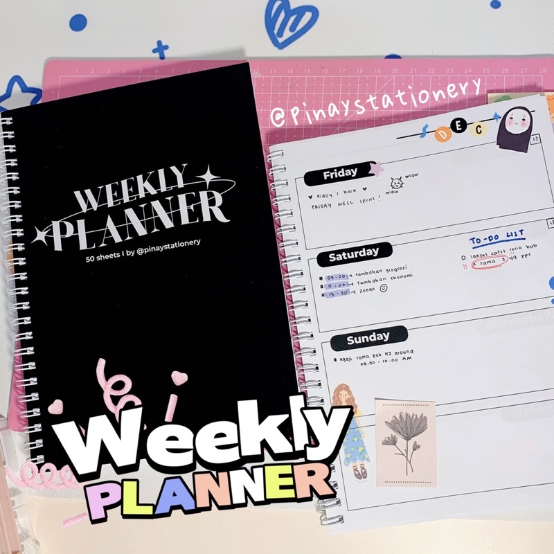 

Weekly Planner Notebook A5 isi 50 Journal Aesthetic Murah