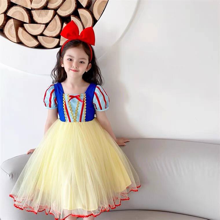 BAJU GAUN KOSTUM PRINCESS SNOW WHITE ANAK BALITA DRESS KARAKTER IMPOR