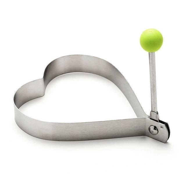 Cetakan Telur Pancake Puding Kue Alat Masak Dapur Bentuk Bulat Diy-Perak Love