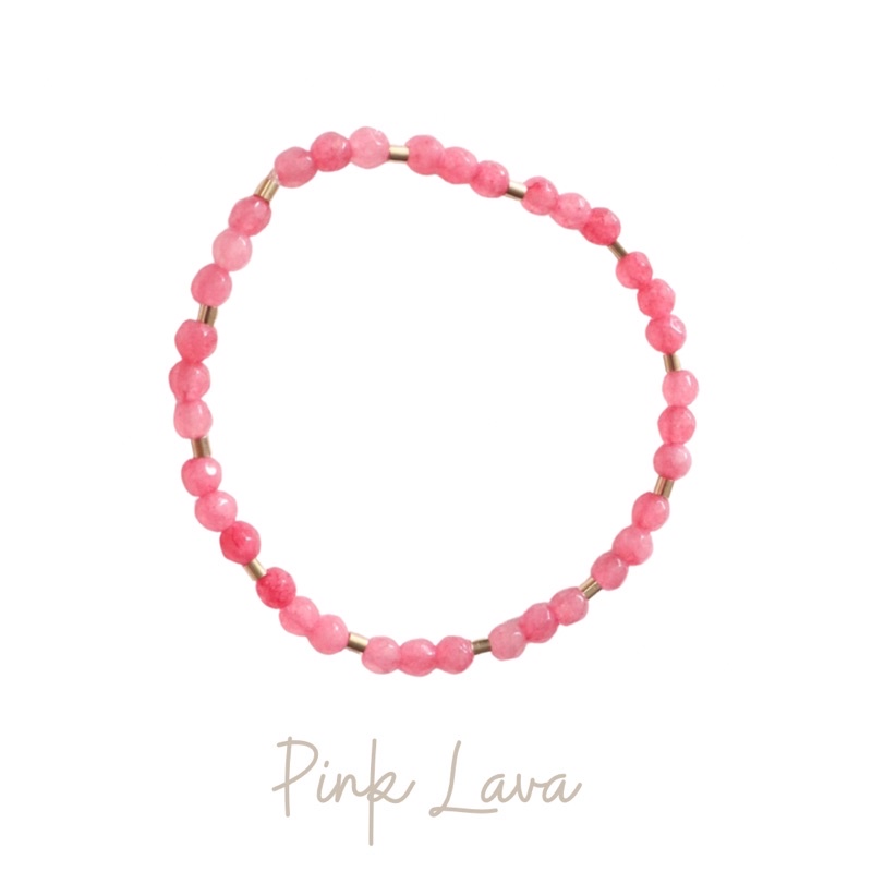 Gelang tangan PINK LAVA GEMSTONE BRACELET loliastuff (gelang gemstone/ gelang stone/ gelang batu/ gelang simple / gelang bracelet/ gelang natal/ christmas bracelet)